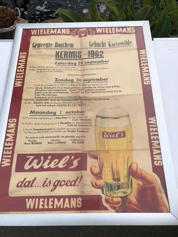 Prachtige  reclame affiche brouwerij wielemans wiel’s 1962
