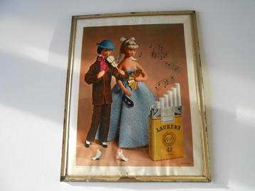 vintage reclamebord Laurens sigaretten beschikbaar voor biedingen