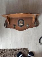 Antieke houten wandkapstok met plank – vintage stijl, Enlèvement, Comme neuf, Portemanteau mural