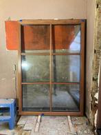 Vast houten raam met roedes. 1353x1952 HR+++ triple glas, Ophalen, Nieuw