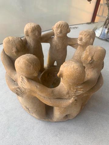 Vriendenkring - theelichthouder  - terracotta - beeld, Enlèvement