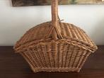 Mooie grote rieten picknickmand picknick mand met handgreep, Ophalen of Verzenden
