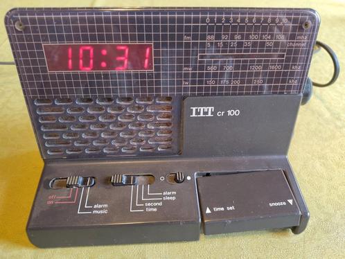 Digitale wekkerradio ITT cr 100A, Elektronische apparatuur, Wekkers, Gebruikt, Digitaal, Ophalen
