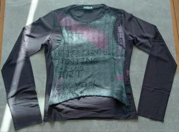 Grijze en roze gevoerde blouse in maat small.  beschikbaar voor biedingen