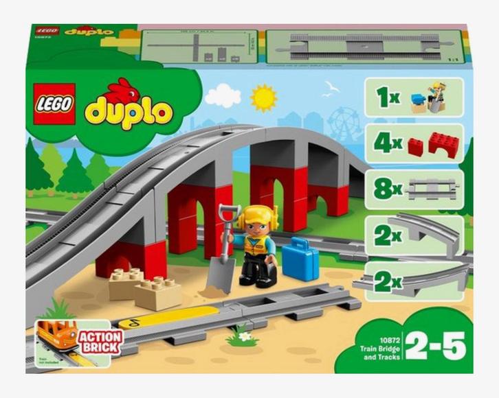 Lego DUPLO set 10872 treinbrug en rails, Kinderen en Baby's, Speelgoed | Duplo en Lego, Zo goed als nieuw, Duplo, Losse stenen