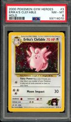 Erika's Clefable Holo PSA 8 - 3/132 - Gym Heroes 2000, Hobby en Vrije tijd, Verzamelkaartspellen | Pokémon, Verzenden, Zo goed als nieuw