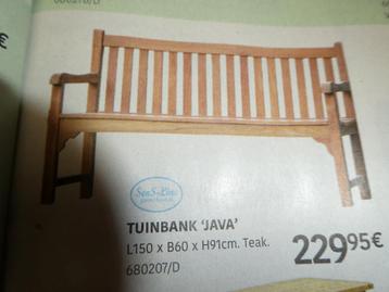 nieuwe houten tuinbank "JAVA".prijsdaling