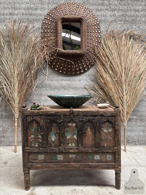 Damchiya zeldzaam mooie Indiase kast, badkamermeubel, Antiek en Kunst, Curiosa en Brocante, Ophalen of Verzenden
