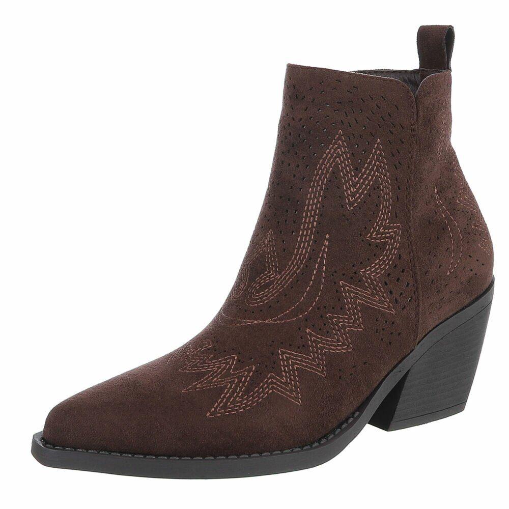 Dames cowboy enkellaarzen donkerbruin 36 37 38 39 40 41, Ophalen of Verzenden, Nieuw, Bruin, Lage of Enkellaarzen