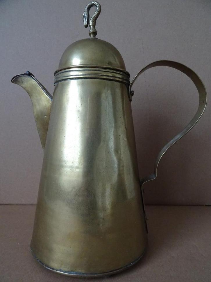 Antieke koffiepot koffiekan koperen koffiepot met slang 1830, Antiek en Kunst, Antiek | Brons en Koper, Koper, Ophalen of Verzenden