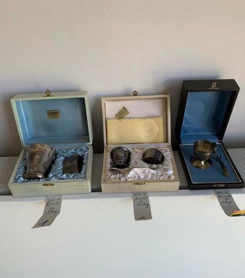 3 vintage dozen met zilverwerk, Antiek en Kunst, Antiek | Zilver en Goud, Zilver, Ophalen of Verzenden