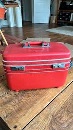 Valise / trousse de voyage rouge vintage Concorde, Enlèvement, Utilisé, Cuir