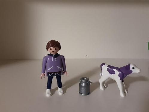 PLaymobil man met Milka kalfje - compleet, Kinderen en Baby's, Speelgoed | Playmobil, Zo goed als nieuw, Complete set, Verzenden