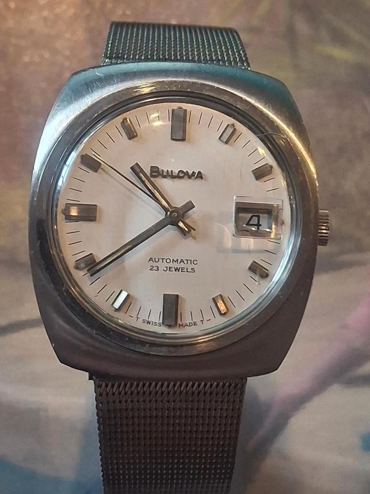 Vintage Bulova automatisch horloge, Handtassen en Accessoires, Horloges | Heren, Gebruikt, Polshorloge, Overige merken, Ophalen of Verzenden