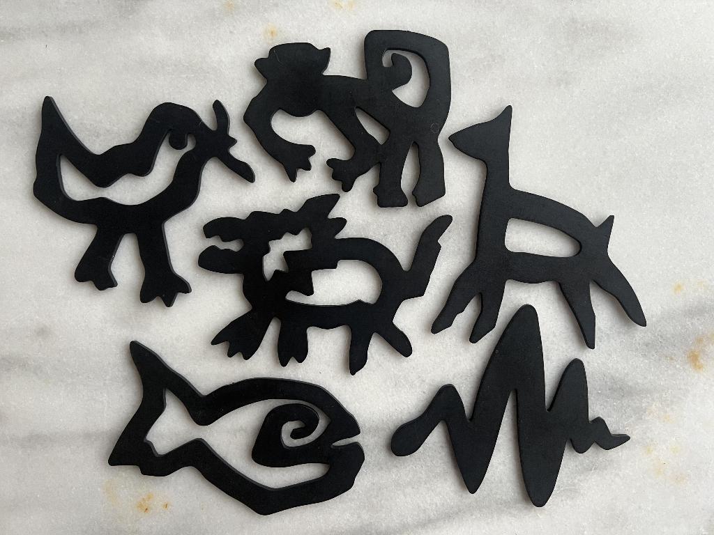 Set de 6 sous-verres "animaux en caoutchouc par Teun Kees", Enlèvement ou Envoi, Comme neuf, Verre ou Tasse