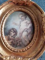 Zijde schilderijtje engeltjes, Antiek en Kunst, Curiosa en Brocante, Ophalen of Verzenden