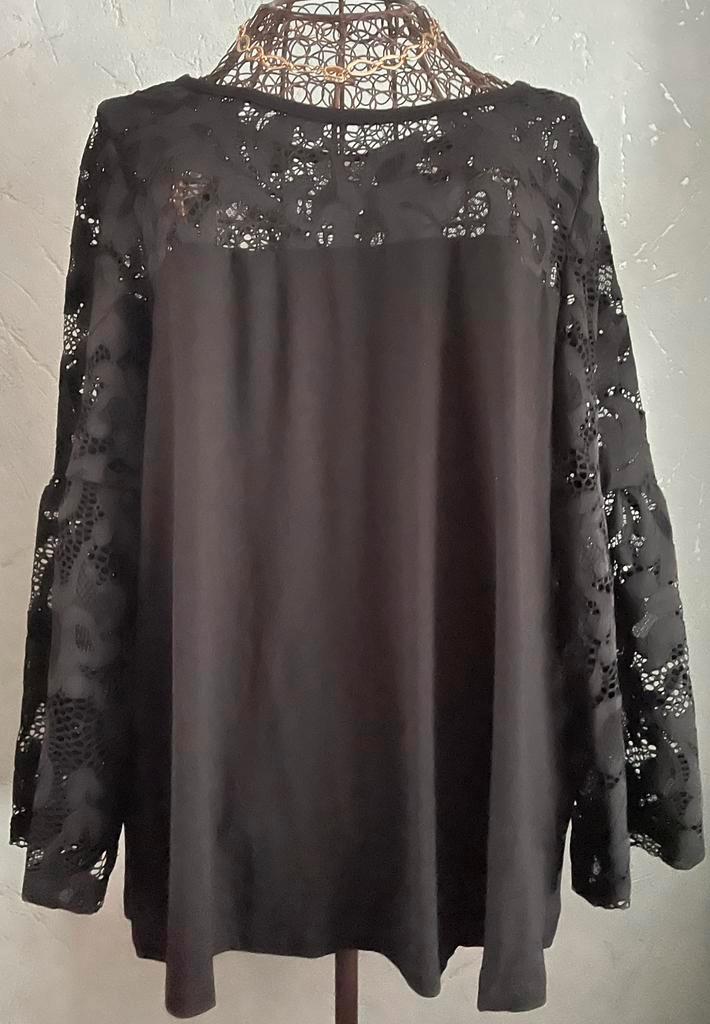 Mayerline 46 Mooie verfijnde kantlook Blouse Nieuw, Kleding | Dames, Grote Maten, Nieuw, Blouse of Tuniek, Zwart, Ophalen of Verzenden