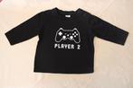 T-shirt lange mouw Player 2 zwart maat 68, Kinderen en Baby's, Babykleding | Maat 68, Shirtje of Longsleeve, Ophalen of Verzenden