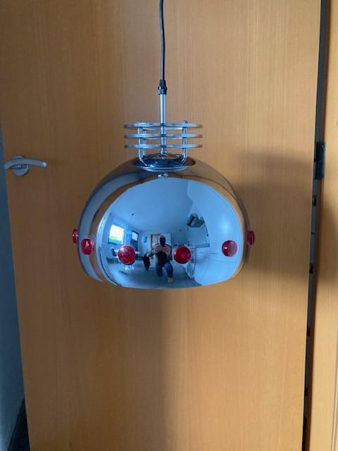 Vintage  seventies spage age lamp (Massive)., Maison & Meubles, Lampes | Suspensions, Comme neuf, Métal, Enlèvement ou Envoi