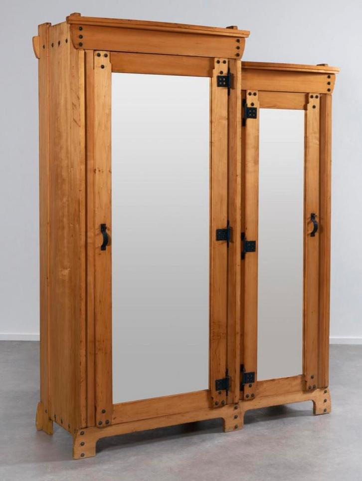 Gustave Serrurier-Bovy Dubbele Silex kledingkast circa 1905, Antiek en Kunst, Antiek | Meubels | Kasten, Ophalen of Verzenden