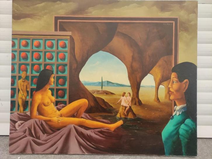 Huile sur panneau lecon d amour signe Carl prevot, Antiek en Kunst, Kunst | Schilderijen | Klassiek, Ophalen of Verzenden