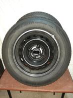 Pneus hiver (2) sur jantes en tôle : 185/65  R15, Auto-onderdelen, Banden en Velgen, Ophalen, Gebruikt, 15 inch, Band(en)