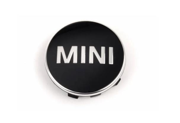 Mini naaf embleem logo zwart chrome 56 mm nieuw 36136857149, Auto-onderdelen, Carrosserie, Nieuw, Ophalen of Verzenden