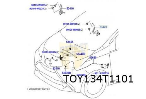 Toyota Aygo Motorkapscharnier Links Origineel! 534200H060, Autos : Pièces & Accessoires, Carrosserie & Tôlerie, Toyota, Neuf, Enlèvement ou Envoi