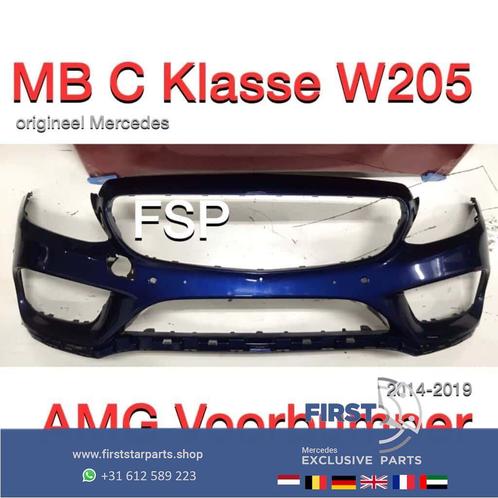 W205 C43 AMG Voorbumper blauw Mercedes C Klasse 2014-2019, Auto-onderdelen, Carrosserie, Bumper, Mercedes-Benz, Voor, Gebruikt