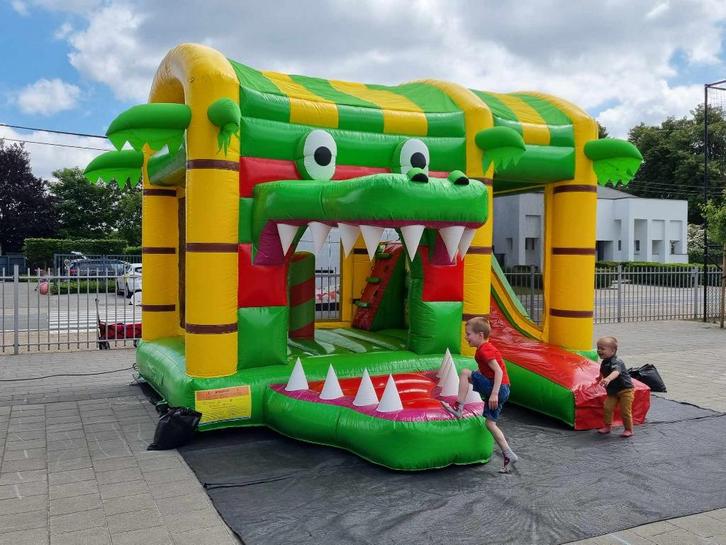 Springkasteel Krokodil - Te Koop, Kinderen en Baby's, Speelgoed | Buiten | Springkussens, Zo goed als nieuw, Ophalen