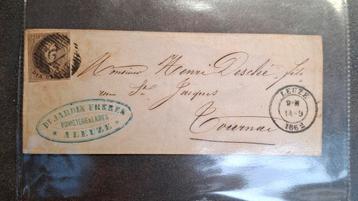 Magnifique enveloppe timbré leopold I de 1862 ! beschikbaar voor biedingen