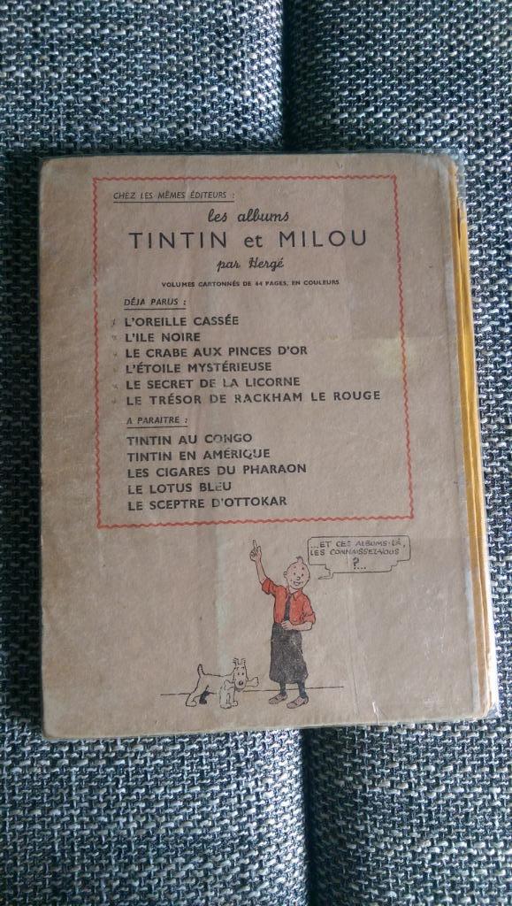 TINTIN LE TRESOR DE RACKHAM LE ROUGE EO A24 1945, Boeken, Stripverhalen, Gelezen, Eén stripboek, Verzenden