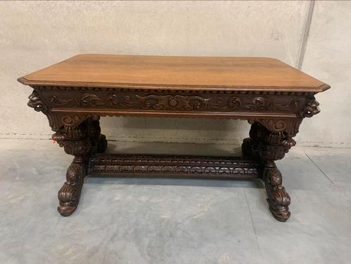 Table - Oak - Dolphin desk 19th century, Antiek en Kunst, Antiek | Meubels | Kasten, Ophalen