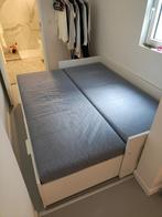 IKEA BRIMNES uitschuifbed met 2 laden en 2 matrassen, wit, Huis en Inrichting, Slaapkamer | Bedden, Ophalen, Verstelbaar, Wit