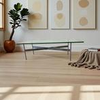 Vintage chromen salontafel  / coffee table met glas, Ophalen of Verzenden, Zo goed als nieuw
