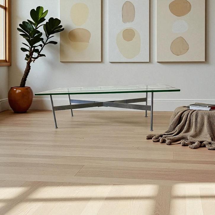 Vintage chromen salontafel  / coffee table met glas, Huis en Inrichting, Stoffering | Vloerbedekking, Zo goed als nieuw, Ophalen of Verzenden