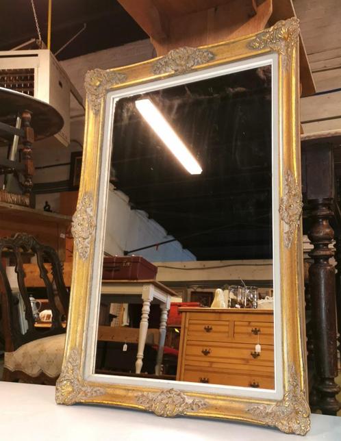 Grote oude gouden Barok spiegel L 90 B 60, Huis en Inrichting, Woonaccessoires | Spiegels, Gebruikt, 50 tot 75 cm, 100 tot 150 cm