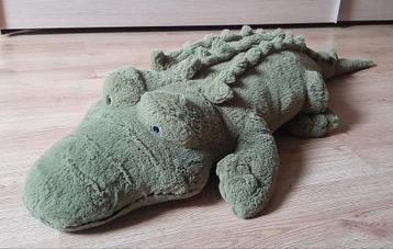 Knuffel grote groene krokodil +- 1m15 lang