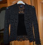 Fluwelen topje met kanten blouse, Kleding | Dames, Topjes, Ophalen, Zo goed als nieuw, Maat 36 (S), Zwart