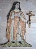 Bijzonder religieus antiek 18de eeuws textiele voorstelling, Antiek en Kunst, Ophalen of Verzenden