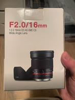 Samyang 16mm f/2.0 Nikon F (AE), Audio, Tv en Foto, Foto | Lenzen en Objectieven, Ophalen, Zo goed als nieuw