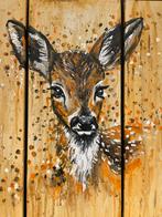 Schilderij 3 luik hertje Mk Art, Ophalen of Verzenden