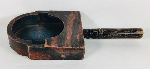 Antieke houten offerande collecte schaal met handvat, Antiek en Kunst, Antiek | Religieuze voorwerpen, Ophalen of Verzenden