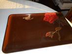 Plateau fleur et papillon en relief -  Vintage - 1930, Ophalen of Verzenden, Gebruikt, Rechthoekig, Hout