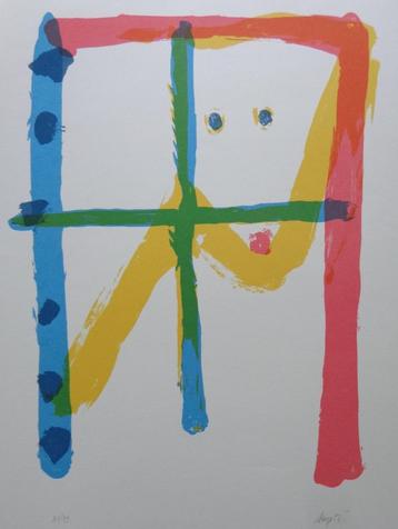 SERGE VANDERCAM / COBRA FIGUUR / KLEURLITHO / 66x50cm / SIG, Enlèvement ou Envoi