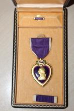 Coeur violet avec boîte WWII, Armée de terre, Enlèvement ou Envoi, Ruban, Médaille ou Ailes