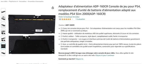 Batterie Alimentation pour Ps4 slim, Consoles de jeu & Jeux vidéo, Consoles de jeu | Sony Consoles | Accessoires, Comme neuf, PlayStation 4