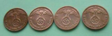  4 munten - 1 Reichspfennig 1937 - 1938 - 1940 - Roland  beschikbaar voor biedingen