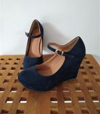 CH. Creation donkerblauwe slingbacks sandalen, sz 37 - zgan, Blauw, Zo goed als nieuw, CH. Creation, Sandalen of Muiltjes