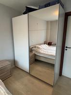 Gereserveerd-Mooie witte kleerkast met spiegel, Huis en Inrichting, Ophalen, 200 cm of meer, 150 tot 200 cm, Zo goed als nieuw